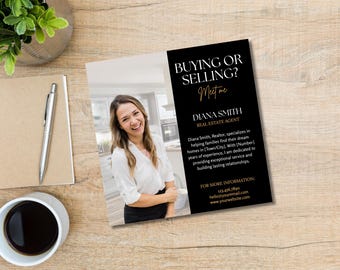 Buying or Selling Real Estate Flyer | Canva Real Estate Template Printable | Home Buying Flyer | Realtor Flyer | Real Estate | Realtor Flyer