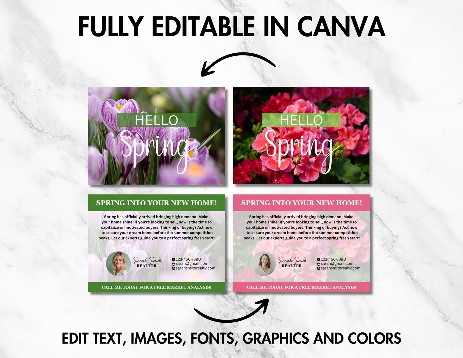 Real Estate Hello Spring Postcard | Agent Spring Mailer Real Estate ...