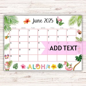 EDITABLE June Calendar 2025 | Printable Calendar W/ Flamingos | Fillable Calendar | School Schedule | Monthly Calendar | Classroom Calendar