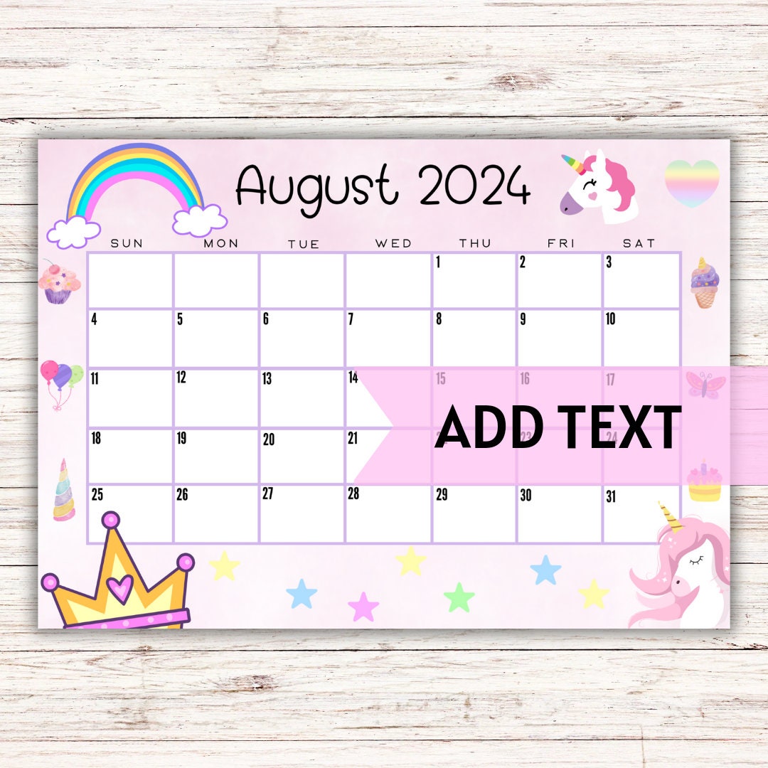 editable-printable-august-calendar-2024-kid-s-calendar-preschool-calendar-cute-unicorn-august-2024-calendar-fillable-calendar-etsy
