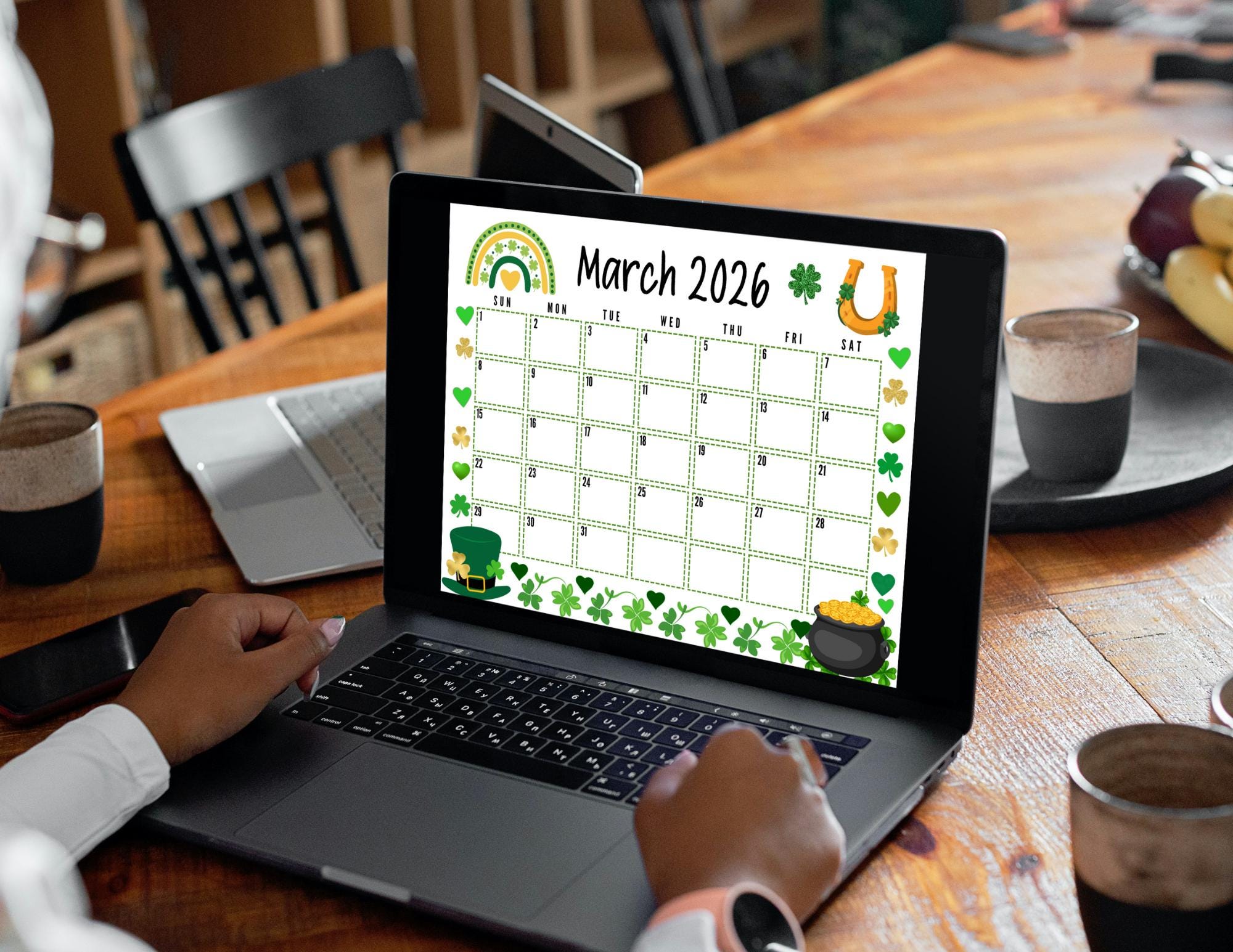 EDITABLE Printable March 2026 Calendar | St. Patrick's Day Themed ...