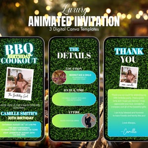 Digital Birthday Cookout Invitation | Chic BBQ Party Invite | Editable Backyard BBQ Invitation | Ladies Night Invitation | Chill and Grill