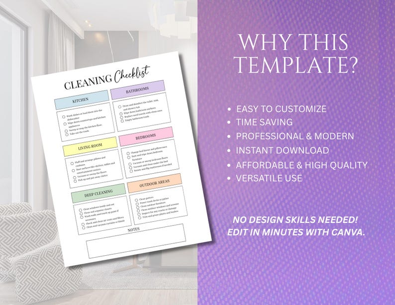 Editable Cleaning Schedule Checklist | Printable Daily, Weekly, Monthly ...