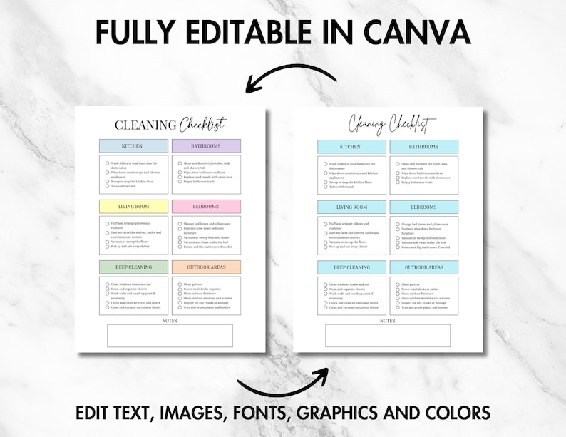 Editable Cleaning Schedule Checklist | Printable Daily, Weekly, Monthly ...