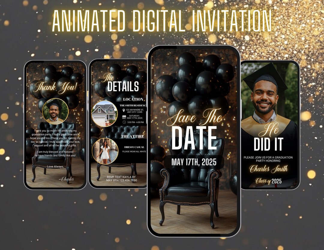 Digital Graduation Invitation | Animated Grad Announcement | Graduation ...