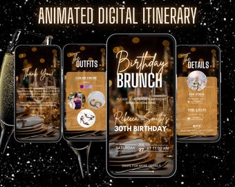 Digital Geburtstags-Brunch-Einladung | Brunch & Sekt | Brunch Evite | Brunch einladen | Geburtstags-Brunch-Vorlage | Bearbeitbare Vorlage