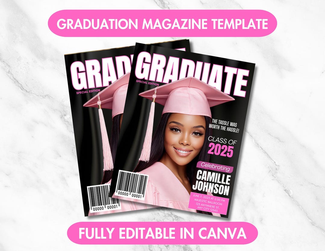Digital Magazine Graduation Invitation | Magazine Grad Announcement ...