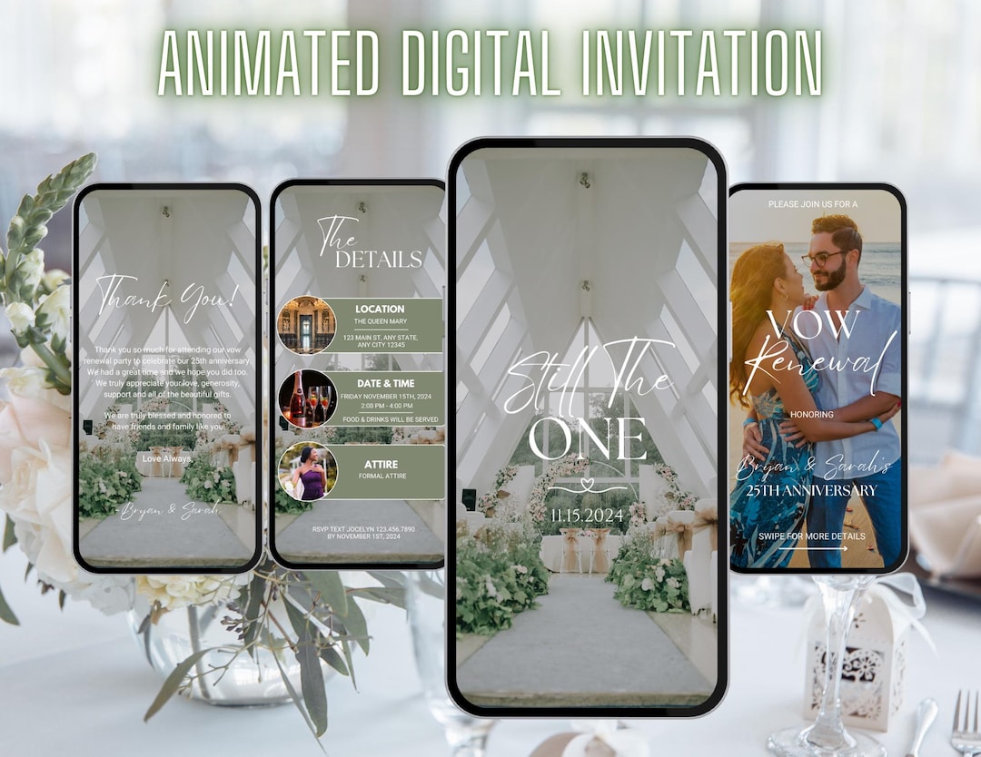 Vow Renewal Party Invitation | Editable Digital Wedding Anniversary ...