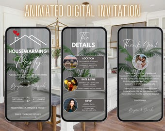 Digital Housewarming Party Invitation | New Home | Housewarming Party | Home Sweet Home | Welcome Home | New Homeowner | Editable Template