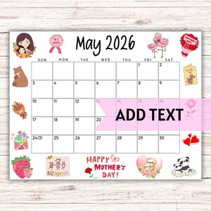 Calendrier Mural 2026 Illustré - 28,5 X 21,5 Cm - Humoristique Et Pratique - Pour Maison, Bureau, école