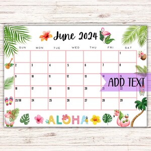 Printable Calendar June - Etsy
