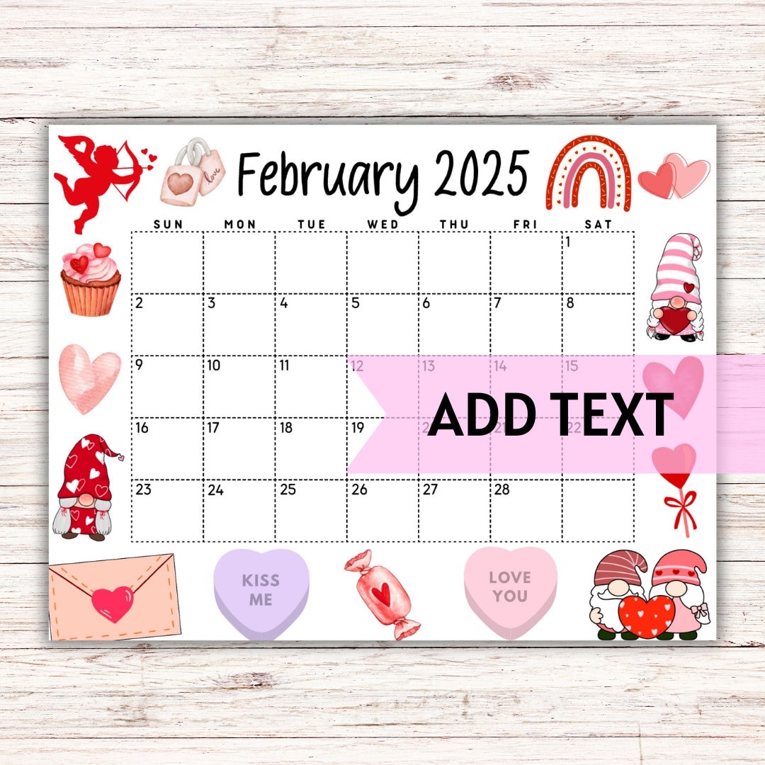 Valentines Calendar Printable - Etsy valentines-calendar-printable-etsy