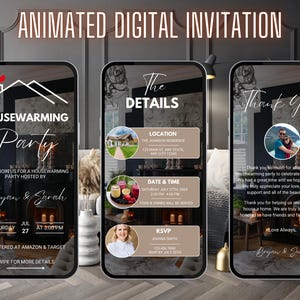 Digital Housewarming Party Invitation | New Home | Housewarming Party | Home Sweet Home | Welcome Home | New Homeowner | Editable Template