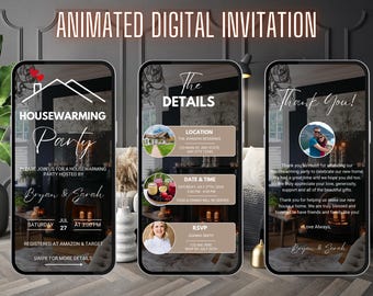 Digital Housewarming Party Invitation | New Home | Housewarming Party | Home Sweet Home | Welcome Home | New Homeowner | Editable Template