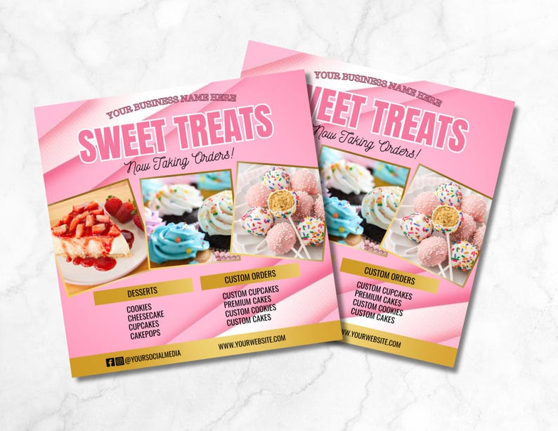Editable Bakery Flyer | Bake Sale Flyer | Sweet Treats Flyer | Dessert ...