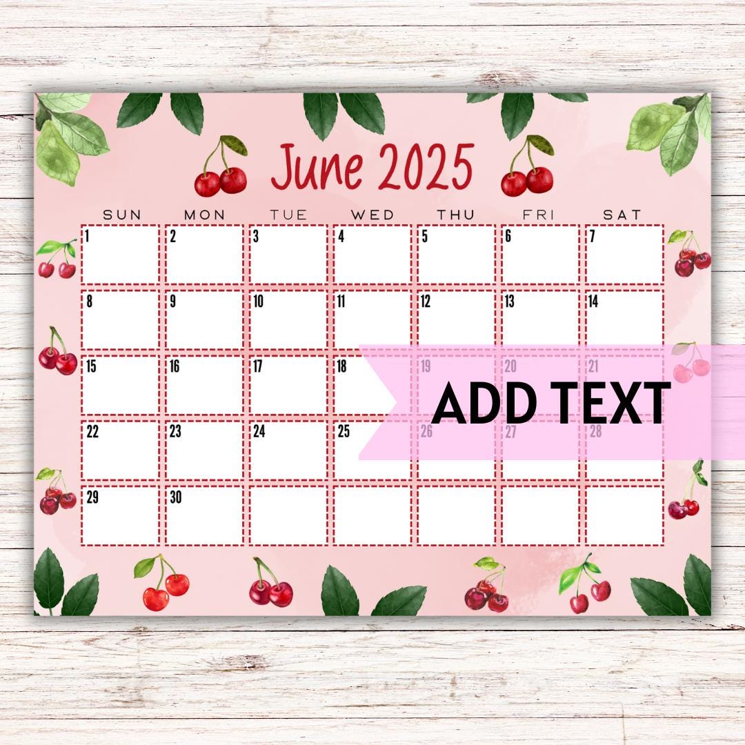 EDITABLE Printable June Calendar 2025 Cute Watercolor Cherry Themed June Calendar W/ Watercolor Leaves Fillable Calendar - Etsy editable-printable-june-calendar-2025-cute-watercolor-cherry-themed-june-calendar-w-watercolor-leaves-fillable-calendar-etsy