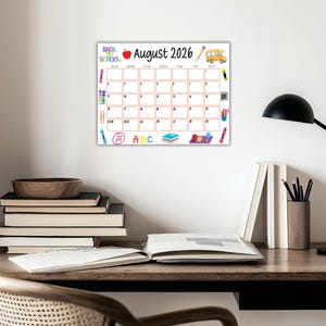 EDITABLE Printable August Calendar 2026 | Back To School Calendar | Classroom Calendar | Cute August 2026 Calendar | Monthly Calendar image 5