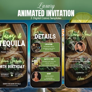 Digital Tacos and Tequila Party Invite | Fiesta Invite | Tacos and Margaritas Invite | Mexican food party Invite | Fiesta Birthday Invite