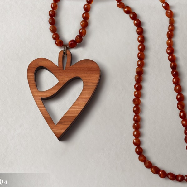 Minimalist Heart Pendant SVG • Wood, Leather Cut File • Glowforge, Cricut Template Design • Commercial Use File • DIY Jewelry Gifts