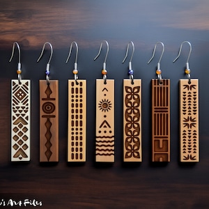 幾何学的なイヤリング SVG バンドル • 木材、革のレーザーカット ファイル • Glowforge、Cricut テンプレート デザイン • 商用利用ファイル • DIY ジュエリー ギフト