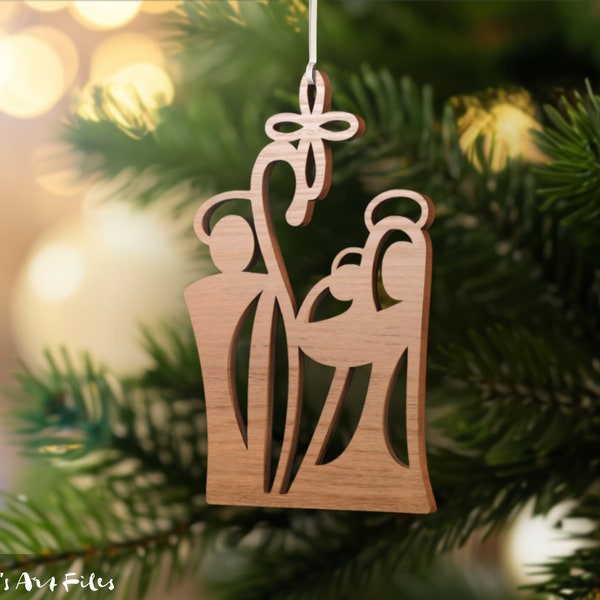Christmas Nativity Ornament SVG • File for Cricut Glowforge Laser Die Cut • Perfect for DIY Decorations, Stickers, Tags, Invitations