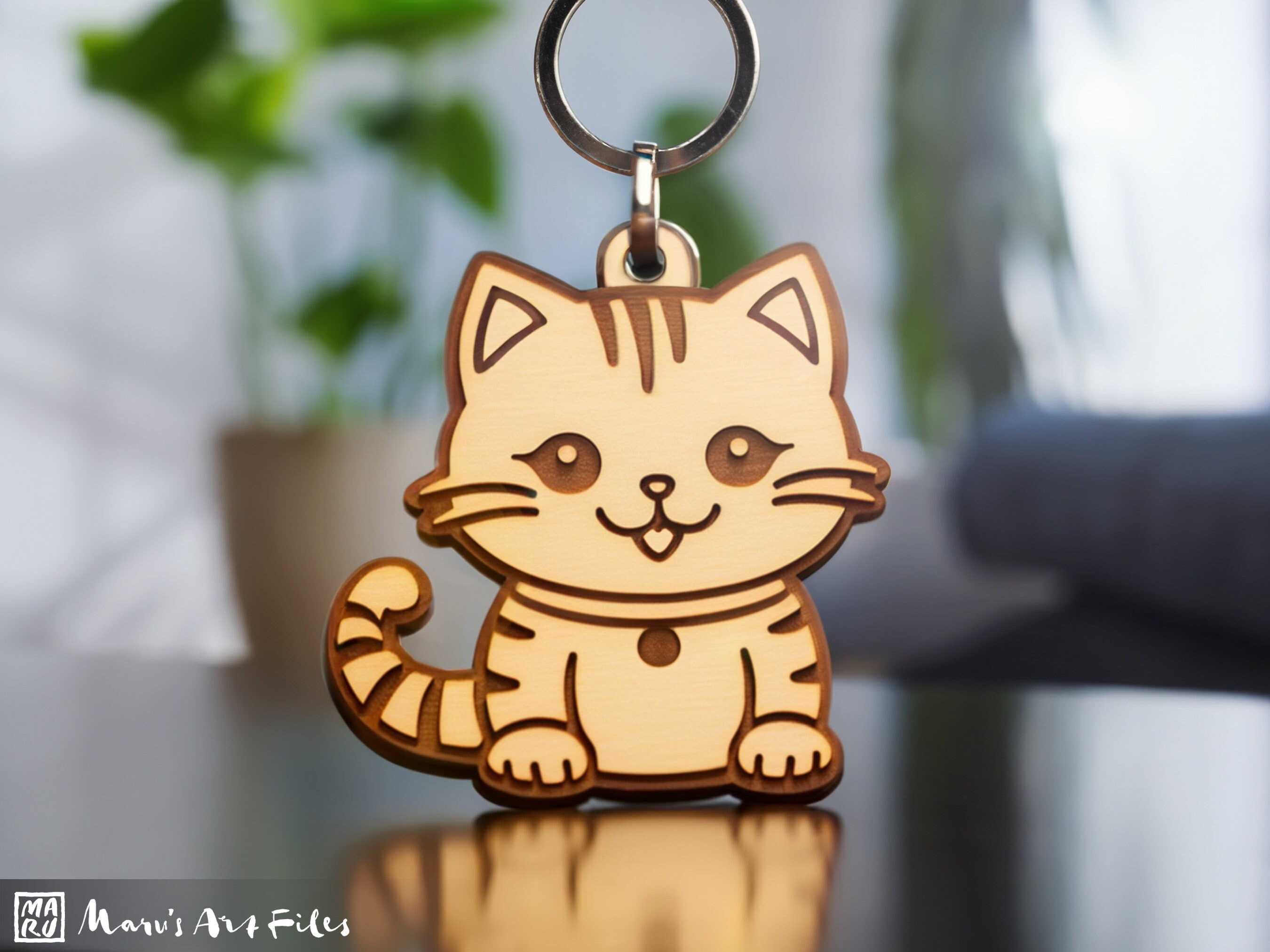 TracisFunCreations Cat Leatherette Key Chain