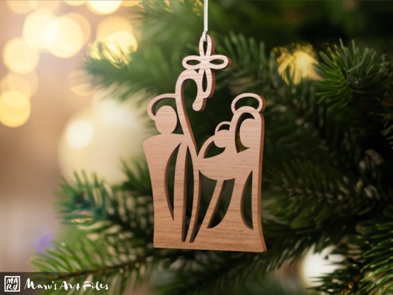 Christmas Nativity Ornament SVG File: Laser Cut DIY Decor (Digital Download)