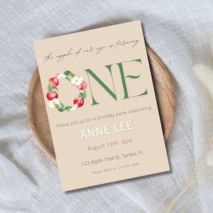 Apple of my eye Birthday, Apple of my eye Invitation, Apple 1st Birthday, Apple Invite, Fall 1st Birthday, Apple of my eye valentines