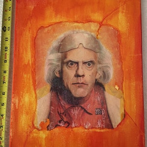 Doc Emmett Brown, abstract art on canvas