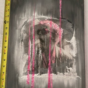 Doc Emmett Brown, abstract art on canvas, back to the future