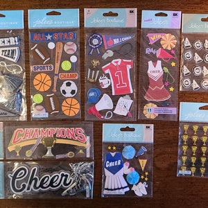 Calcomanías para álbumes de recortes de porristas, campeonatos y estrellas de Jolee's Boutique (ACTUALIZADO EL 25/01/24)