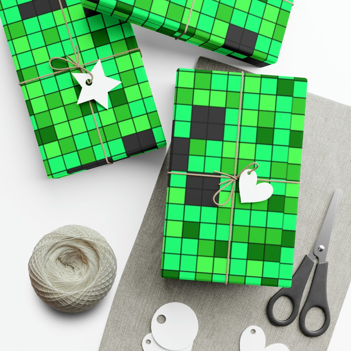 Minecraft Creeper Gift Wrap Etsy