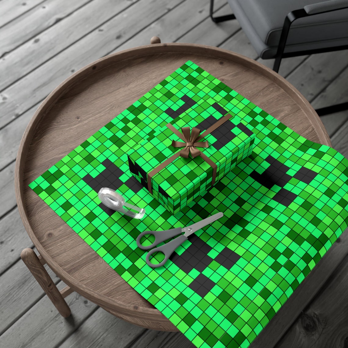 Minecraft Creeper Gift Wrap Etsy