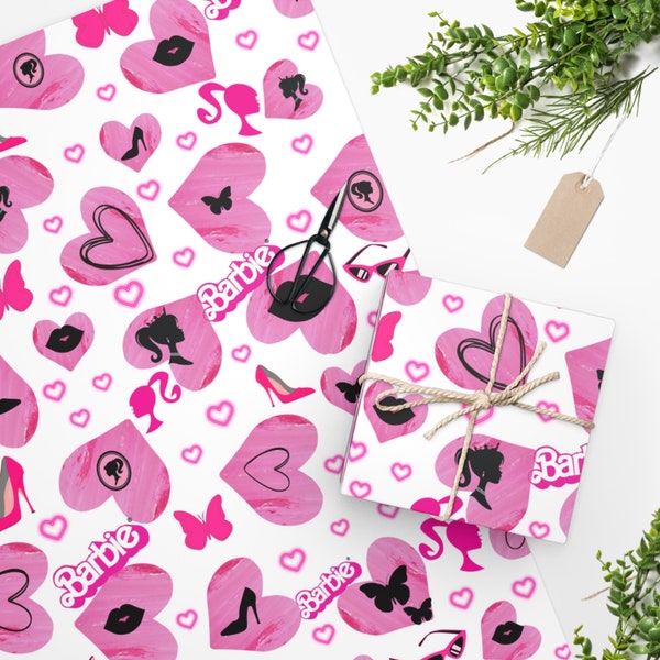 Barbie Birthday Wrapping Paper Etsy