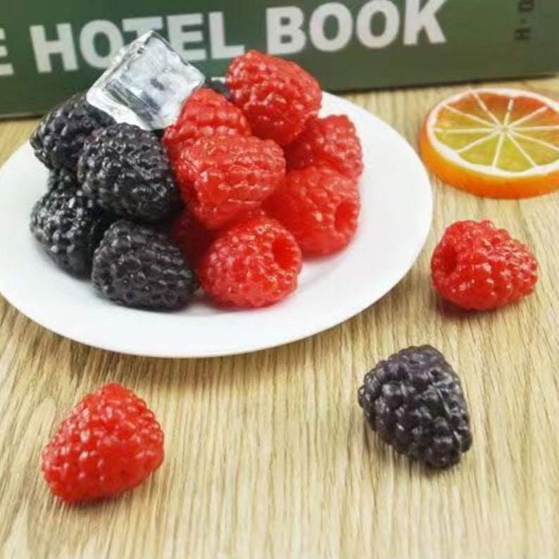 Faux framboise 10 pièces fruits artificiels faux Respberry gâteau décoration Restaurant cuisine affichage maison Ondesk décor accessoire photographique image 5