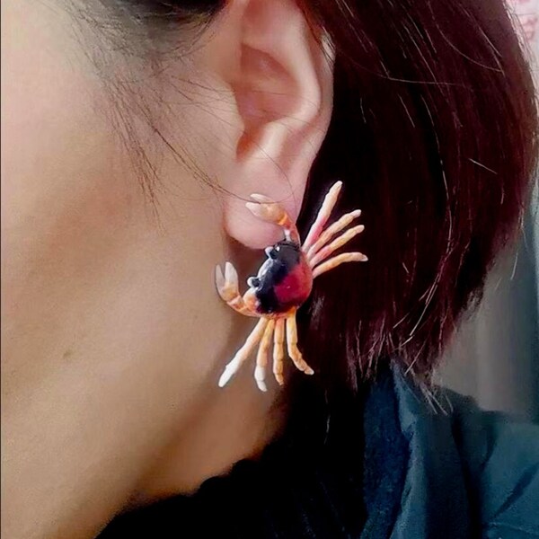 Crab Stud Earrings Etsy
