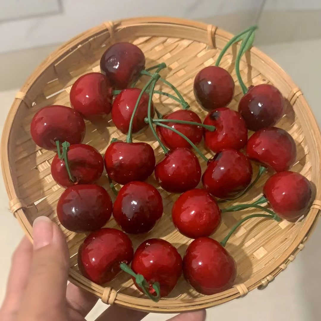 Artificial Cherries Artificial Fruit 10 Pairs 20 Pcs Faux Fruit Decor