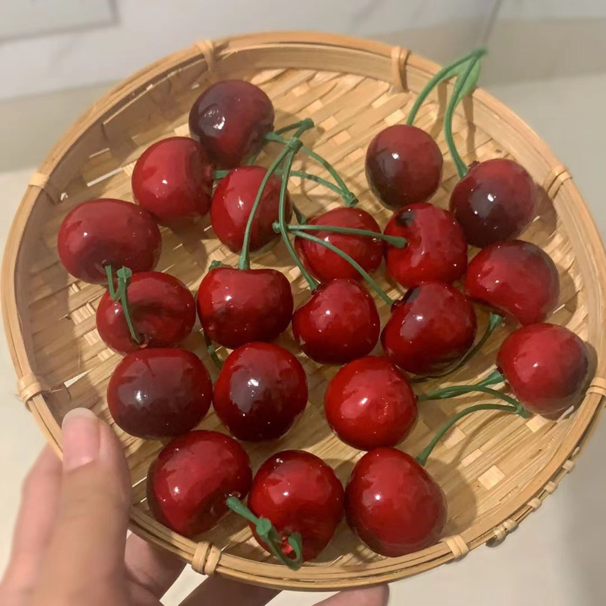 Artificial Cherries Artificial Fruit 10 Pairs 20 Pcs Faux Fruit Decor