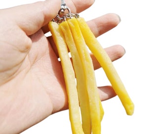 Faux Frites Porte-clés 4 Pièces Frites Porte-clés Sac Pendentif Cadeau Drôle Cadeau Créatif pour Ami Alimentaire Artificiel Décor Cadeau De Noël