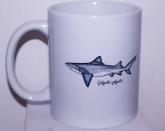 Speartooth Shark Handmade Ceramic Mug 11oz 325ml (Glyphis glyphis)