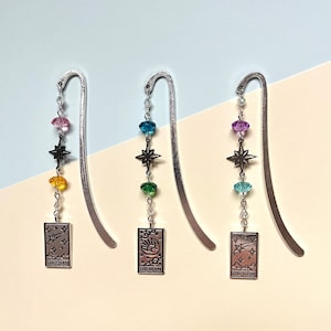 Tarot Card Bookmarks / Halloween Bookmarks/ Beaded Bookmarks/ Y2K / Spooky