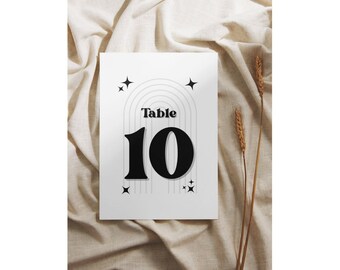 Retro Wedding Table Number | Table Number Digital Download | Customizable Wedding Table Numbers