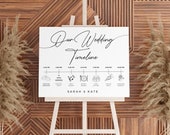 Wedding Timeline Poster | Horizontal Wedding Sign | Downloadable Wedding Order of Events Sign