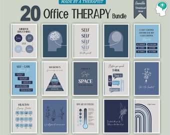 20 Therapist office decor Mental health poster Calm down Calming corner Bulletin board kit Classroom decor Speech Therapy School counselor