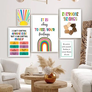 40 School Psychology Wall Art School Counselor Posters Calm Down Corner ...