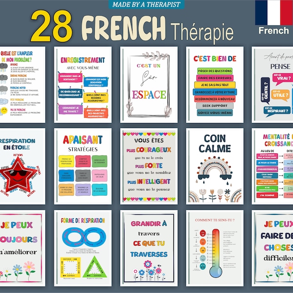 28 French Affiches éducatives Calm corner posters Trousse école Affiche enfant  Classroom decor Science bulletin board kit Speech therapy