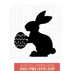 Easter Bunny Shape, Easter Sunday bunny SVG Clipart Silhouette, Bunny Rabbit svg, Bunny Circuit file, Easter Clip art Egg Svg, Png, Dxf, Eps
