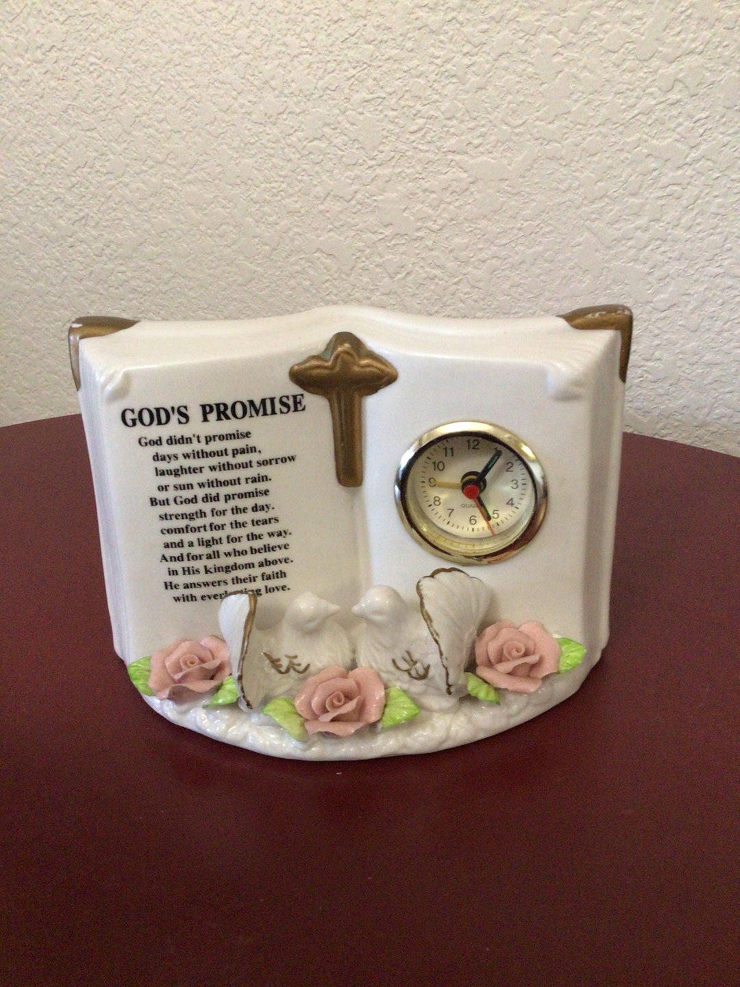 Vintage Gods Promise Porcelain Clock Etsy