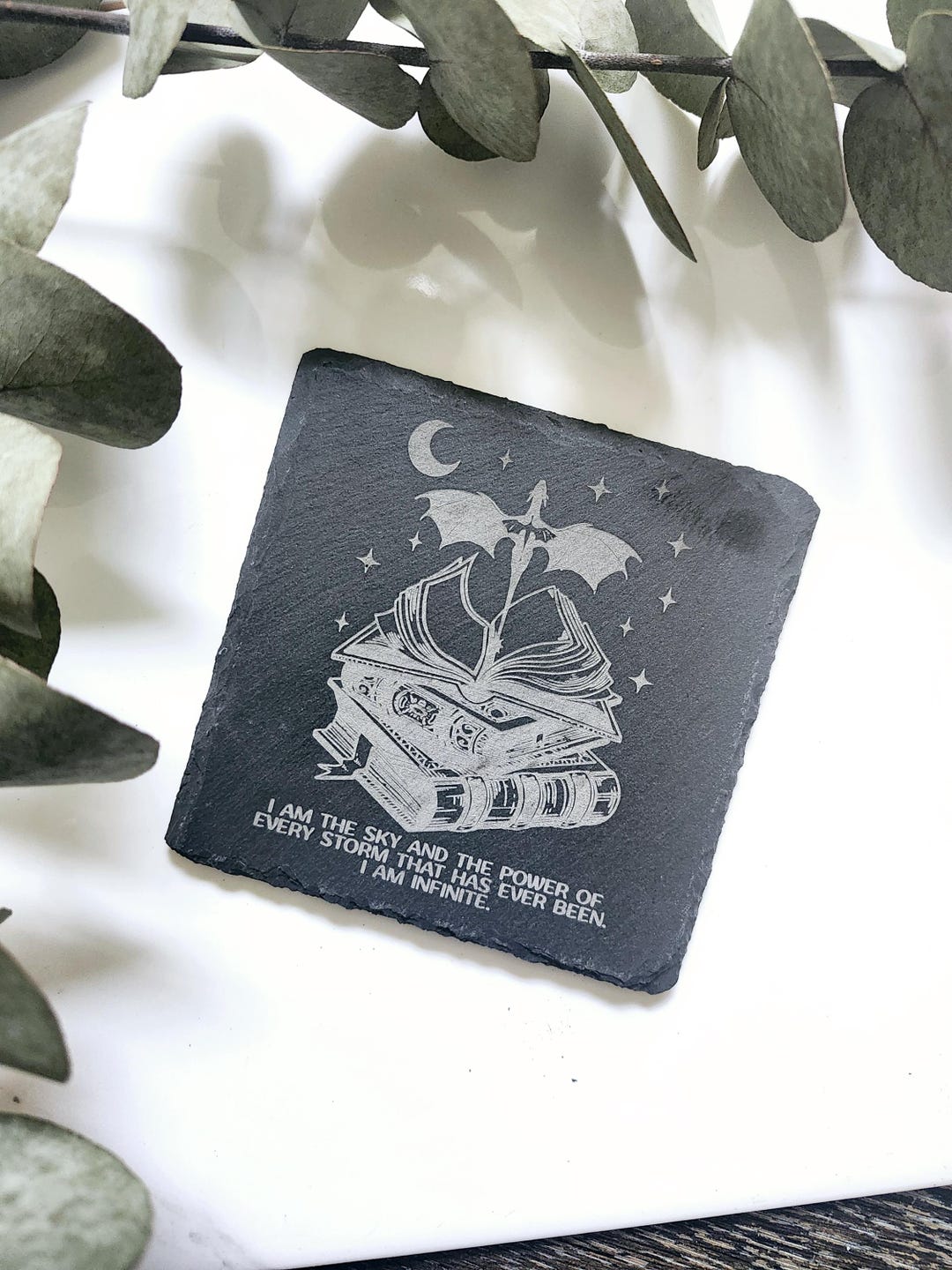Fourth Wing Dragon Booktok Quote Slate Engraved Coaster Etsy