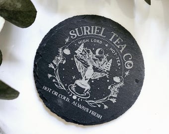 Suriel ACOTAR Booktok Inspired Slate Engraved Coaster